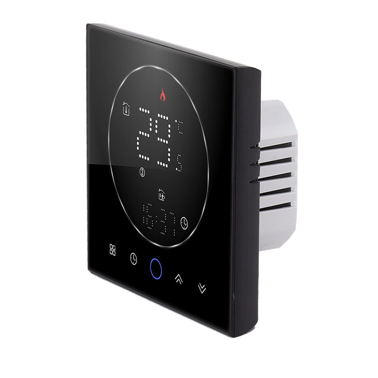 Wireless Smart Thermostat for Home Accurate Programmable Thermostat Wall Mounted Boiler Thermostat AC95‑240V Square Black