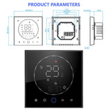 Wireless Smart Thermostat for Home Accurate Programmable Thermostat Wall Mounted Boiler Thermostat AC95‑240V Square Black - Extra Image