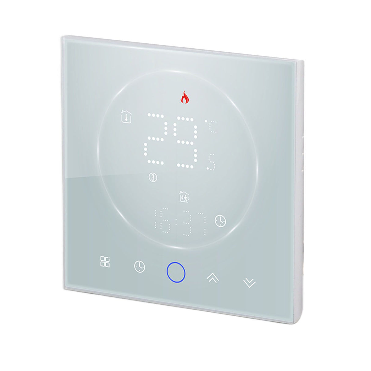 LED Smart Thermostat 7 Day Programmable Smart Wireless Home Thermostat Controller Panel for Electric Heating AC95‑240V White