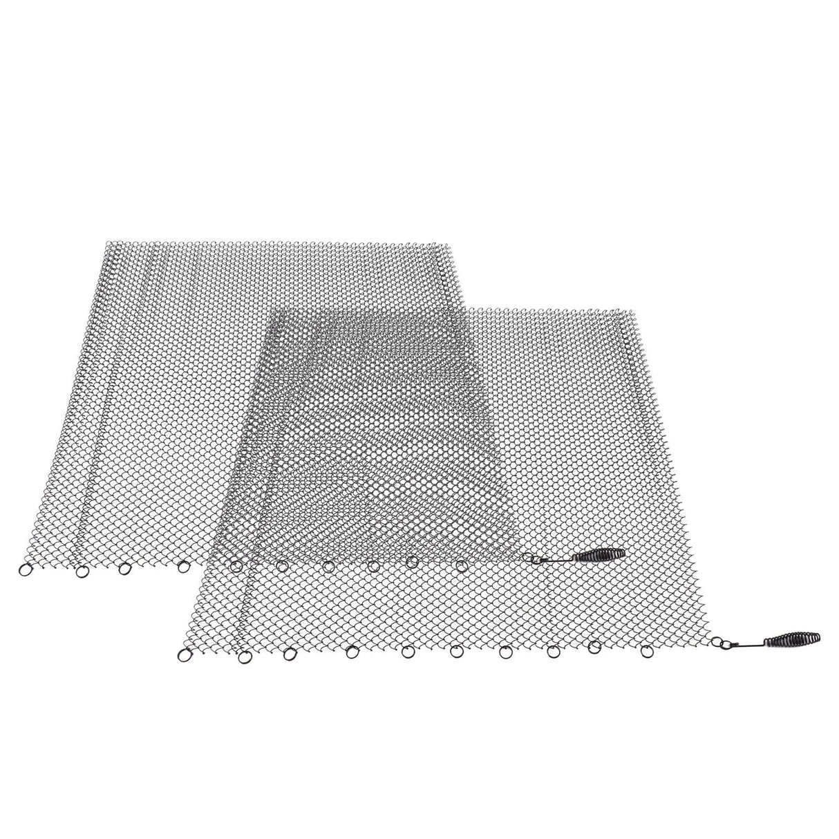 Fireplace Mesh Screen Curtain 2 Wide Panels Hanging Replacement Screens for Home Wood Burning Fireplace Black 24x20in