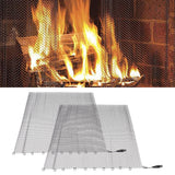 Fireplace Mesh Screen Curtain 2 Wide Panels Hanging Replacement Screens for Home Wood Burning Fireplace Black 24x20in