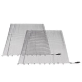 Fireplace Mesh Screen Curtain 2 Wide Panels Hanging Replacement Screens for Home Wood Burning Fireplace Black 24x22in - Rear View