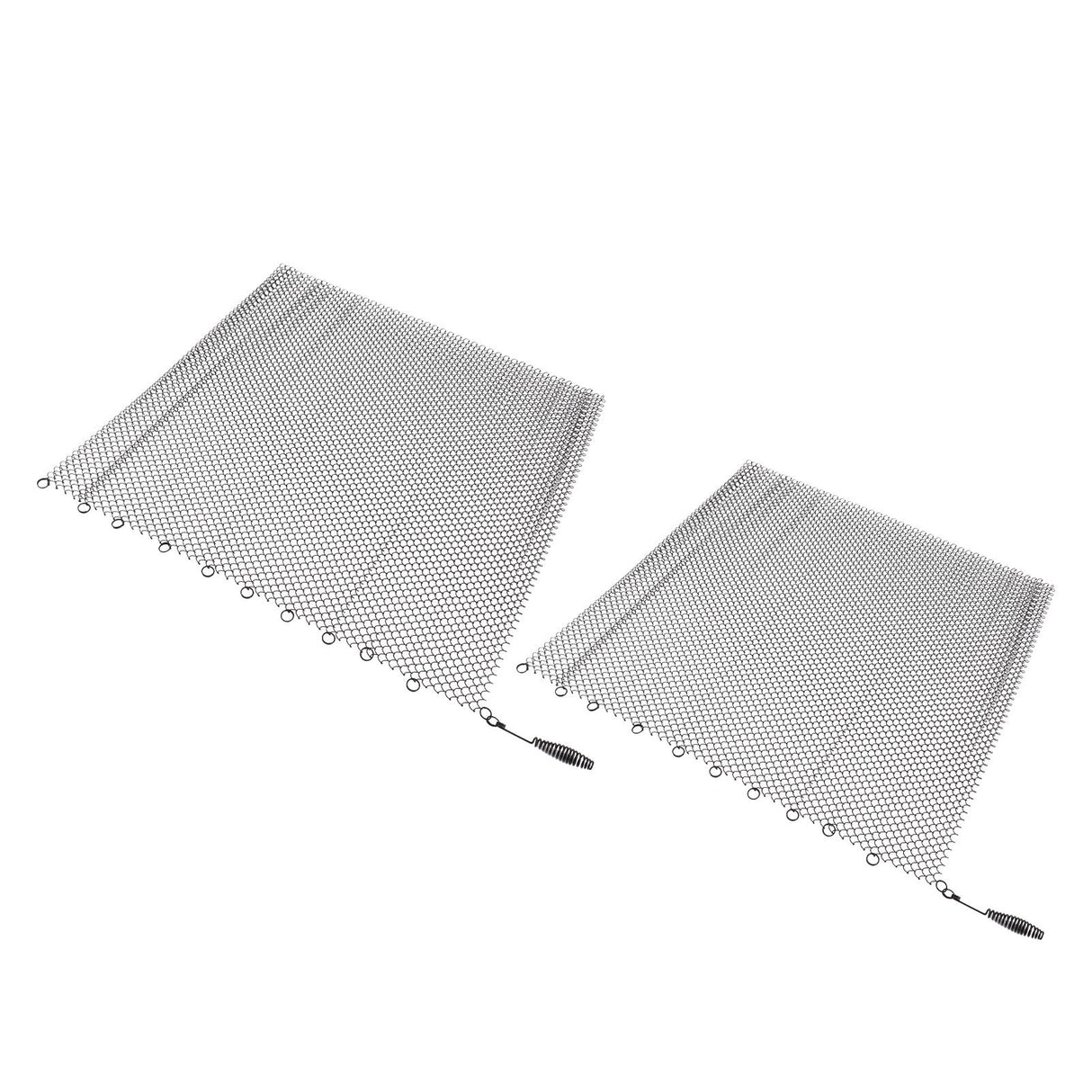 Fireplace Mesh Screen Curtain 2 Wide Panels Hanging Replacement Screens for Home Wood Burning Fireplace Black 24x22in