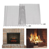 Fireplace Mesh Screen Curtain 2 Wide Panels Hanging Replacement Screens for Home Wood Burning Fireplace Black 24x22in