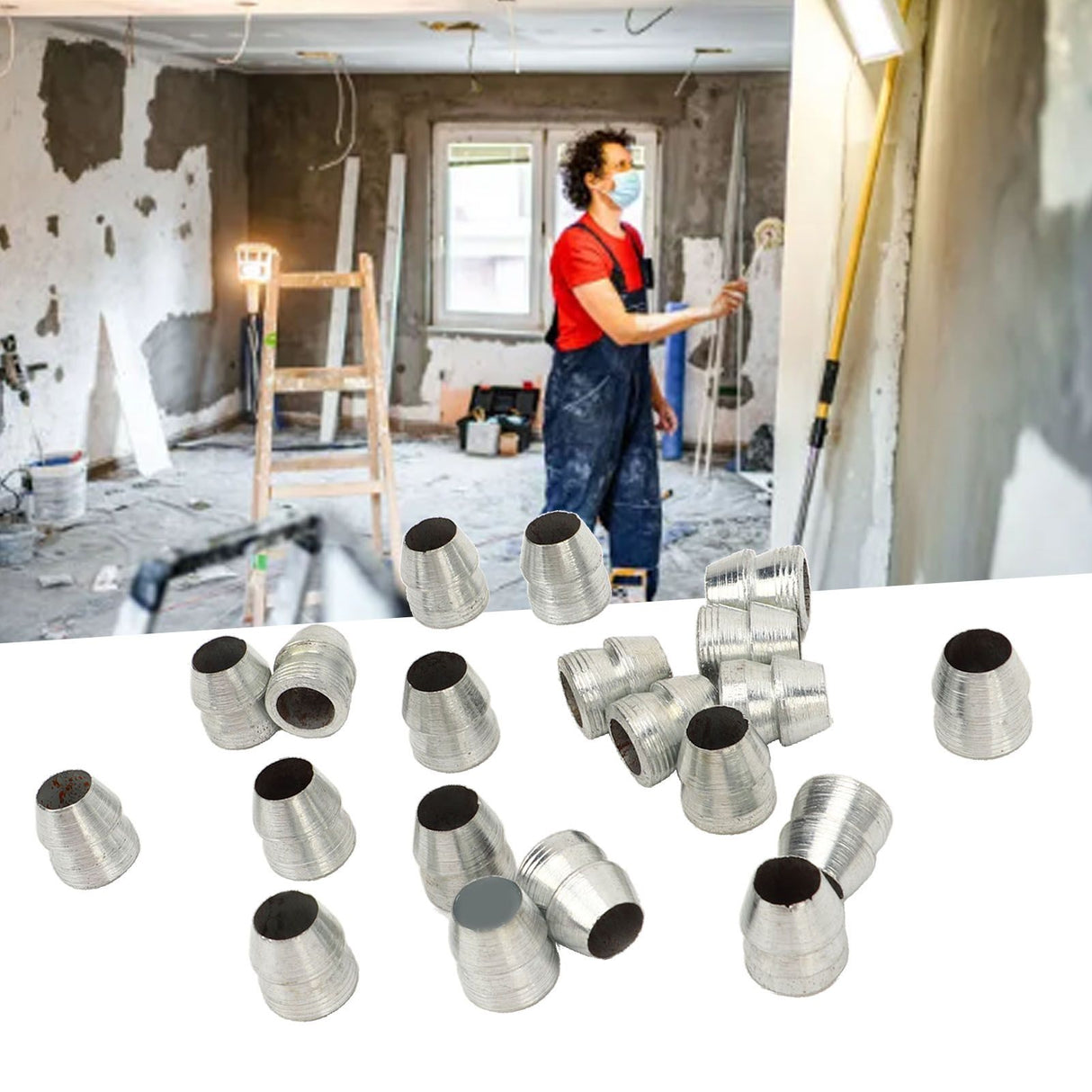 20Pcs Safety Round Axe Handle Wedges Steel Hammer Splitting Axe Wedge for Hammer Axe Sledge Handle 18mm