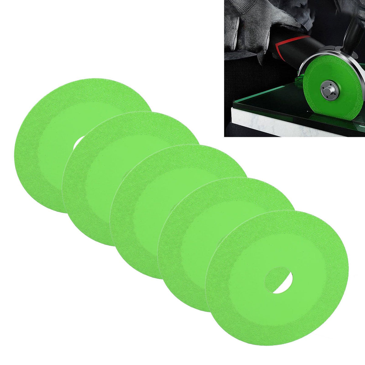 5pcs Glass Cutting Disc 1mm Cutting Blade Ultra Thin Saw BladeWheel Glass Ceramic Cutting for Angle Grinder Green