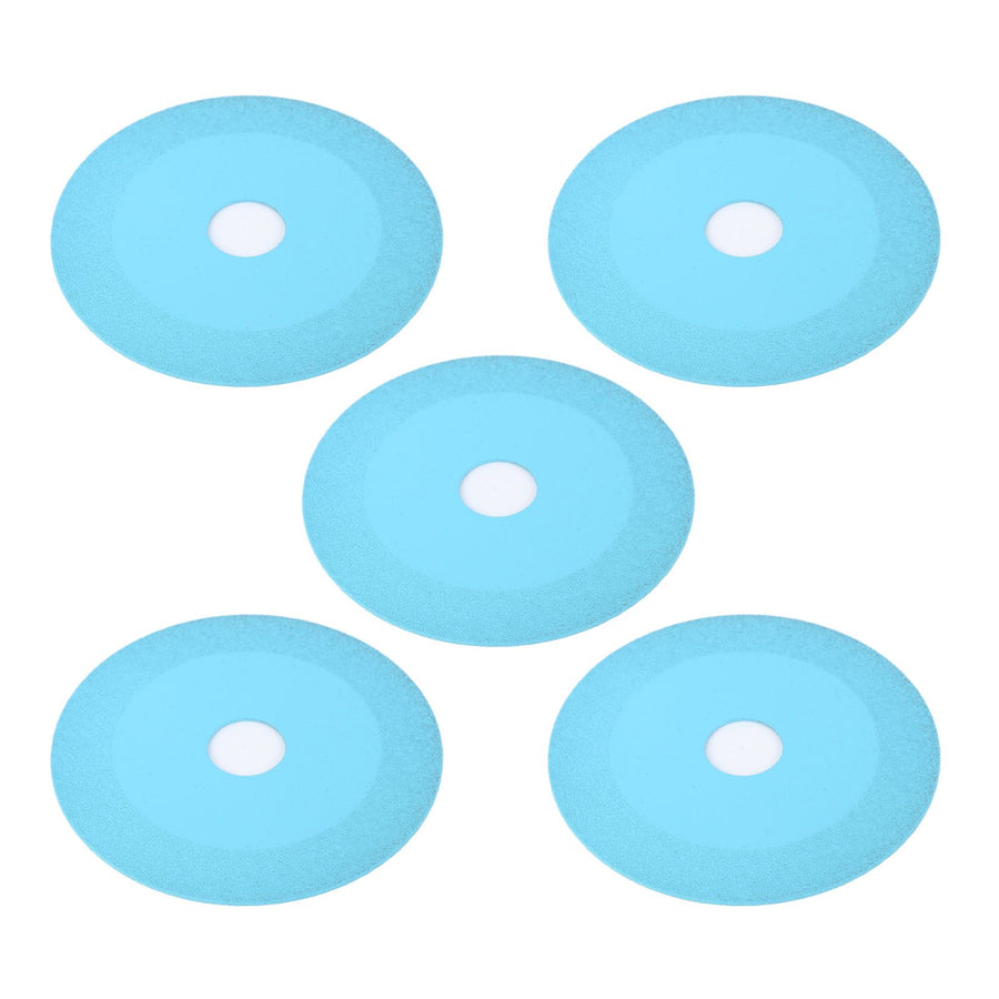 5Pcs 100mm 4 Inch Glass Cutting Disc Diamond Glass Cutting Disc Ultra Thin Saw Blade for Grinding Glass Jade Wine Bottles Tile Blue