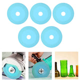 5Pcs 100mm 4 Inch Glass Cutting Disc Diamond Glass Cutting Disc Ultra Thin Saw Blade for Grinding Glass Jade Wine Bottles Tile Blue - Extra Image