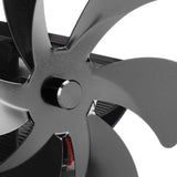 Stove Fan 6 Blades Fireplace Fan Heat Powered Fast Wind Circulation Half Moon Pattern Thermoeletric Fan for Log Burner Black