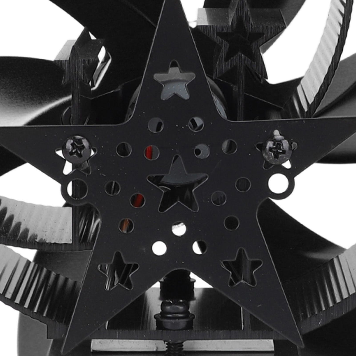 Stove Fan 6 Blades Fireplace Fan Heat Powered Fast Wind Circulation Half Moon Pattern Thermoeletric Fan for Log Burner Black