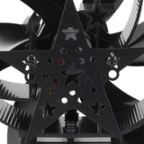 Stove Fan 6 Blades Fireplace Fan Heat Powered Fast Wind Circulation Half Moon Pattern Thermoeletric Fan for Log Burner Black