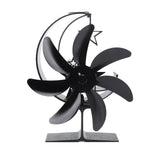 Heat Powered Stove Fan 7 Blade Moon Model Silent Operation Circulating Warm Air Highly Efficient Log Burner Fan For Wood Stove Accessories Black