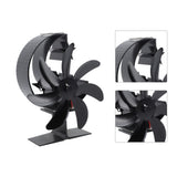 Heat Powered Stove Fan 7 Blade Moon Model Silent Operation Circulating Warm Air Highly Efficient Log Burner Fan For Wood Stove Accessories Black - 45-Degree Angle