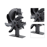 Heat Powered Stove Fan 7 Blade Moon Model Silent Operation Circulating Warm Air Highly Efficient Log Burner Fan For Wood Stove Accessories Black - Extra Image
