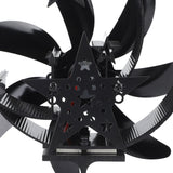 Heat Powered Stove Fan 7 Blade Moon Model Silent Operation Circulating Warm Air Highly Efficient Log Burner Fan For Wood Stove Accessories Black