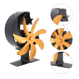 Heat Powered Stove Fan 7 Blade Moon Model Silent Operation Circulating Warm Air Highly Efficient Log Burner Fan For Wood Stove Accessories Gold