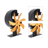 Heat Powered Stove Fan 7 Blade Moon Model Silent Operation Circulating Warm Air Highly Efficient Log Burner Fan For Wood Stove Accessories Gold - Extra Image