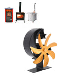 Heat Powered Stove Fan 7 Blade Moon Model Silent Operation Circulating Warm Air Highly Efficient Log Burner Fan For Wood Stove Accessories Gold - Extra Image