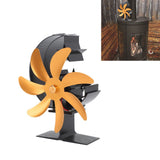 Heat Powered Stove Fan 7 Blade Moon Model Silent Operation Circulating Warm Air Highly Efficient Log Burner Fan For Wood Stove Accessories Gold