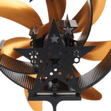 Heat Powered Stove Fan 7 Blade Moon Model Silent Operation Circulating Warm Air Highly Efficient Log Burner Fan For Wood Stove Accessories Gold