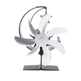 Heat Powered Stove Fan 7 Blade Moon Model Silent Operation Circulating Warm Air Highly Efficient Log Burner Fan For Wood Stove Accessories Silver