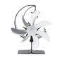 Heat Powered Stove Fan 7 Blade Moon Model Silent Operation Circulating Warm Air Highly Efficient Log Burner Fan For Wood Stove Accessories Silver