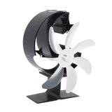 Heat Powered Stove Fan 7 Blade Moon Model Silent Operation Circulating Warm Air Highly Efficient Log Burner Fan For Wood Stove Accessories Silver