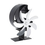 Heat Powered Stove Fan 7 Blade Moon Model Silent Operation Circulating Warm Air Highly Efficient Log Burner Fan For Wood Stove Accessories Silver