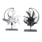 Heat Powered Stove Fan 7 Blade Moon Model Silent Operation Circulating Warm Air Highly Efficient Log Burner Fan For Wood Stove Accessories Silver