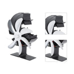 Heat Powered Stove Fan 7 Blade Moon Model Silent Operation Circulating Warm Air Highly Efficient Log Burner Fan For Wood Stove Accessories Silver