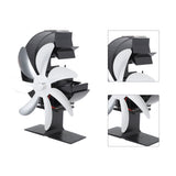 Heat Powered Stove Fan 7 Blade Moon Model Silent Operation Circulating Warm Air Highly Efficient Log Burner Fan For Wood Stove Accessories Silver - 45-Degree Angle