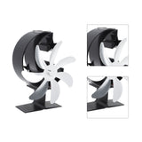 Heat Powered Stove Fan 7 Blade Moon Model Silent Operation Circulating Warm Air Highly Efficient Log Burner Fan For Wood Stove Accessories Silver