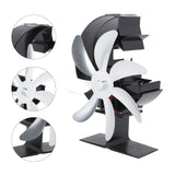 Heat Powered Stove Fan 7 Blade Moon Model Silent Operation Circulating Warm Air Highly Efficient Log Burner Fan For Wood Stove Accessories Silver
