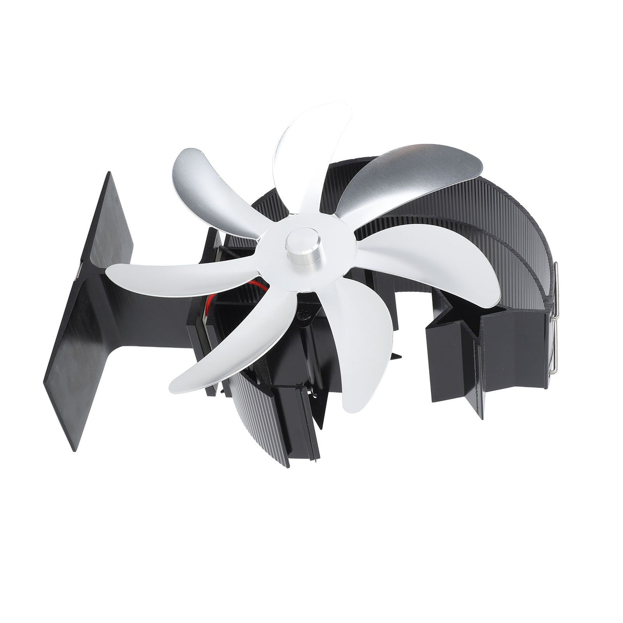 Heat Powered Stove Fan 7 Blade Moon Model Silent Operation Circulating Warm Air Highly Efficient Log Burner Fan For Wood Stove Accessories Silver
