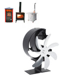 Heat Powered Stove Fan 7 Blade Moon Model Silent Operation Circulating Warm Air Highly Efficient Log Burner Fan For Wood Stove Accessories Silver