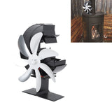 Heat Powered Stove Fan 7 Blade Moon Model Silent Operation Circulating Warm Air Highly Efficient Log Burner Fan For Wood Stove Accessories Silver