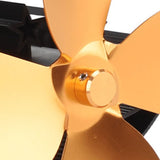 Wood Stove Fan 4 Blades Fireplace Fan Heat Powered Fast Warm Circulation Moon Star Pattern Termal Fan for Camping Outdoor Gold - Extra Image