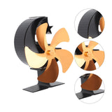 Wood Burner Fan 5 Blades Ultra Quiet Air Circulation Heating Energy Saving Heat Powered Fireplace Fan for Ice Fishing Camping Gold