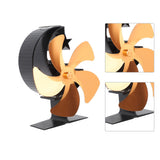 Wood Burner Fan 5 Blades Ultra Quiet Air Circulation Heating Energy Saving Heat Powered Fireplace Fan for Ice Fishing Camping Gold