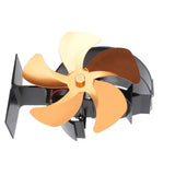 Wood Burner Fan 5 Blades Ultra Quiet Air Circulation Heating Energy Saving Heat Powered Fireplace Fan for Ice Fishing Camping Gold