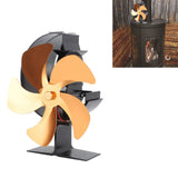 Wood Burner Fan 5 Blades Ultra Quiet Air Circulation Heating Energy Saving Heat Powered Fireplace Fan for Ice Fishing Camping Gold