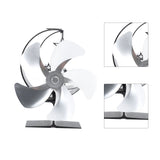 Wood Burner Fan 5 Blades Ultra Quiet Air Circulation Heating Energy Saving Heat Powered Fireplace Fan for Ice Fishing Camping Silver