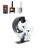 Wood Burner Fan 5 Blades Ultra Quiet Air Circulation Heating Energy Saving Heat Powered Fireplace Fan for Ice Fishing Camping Silver