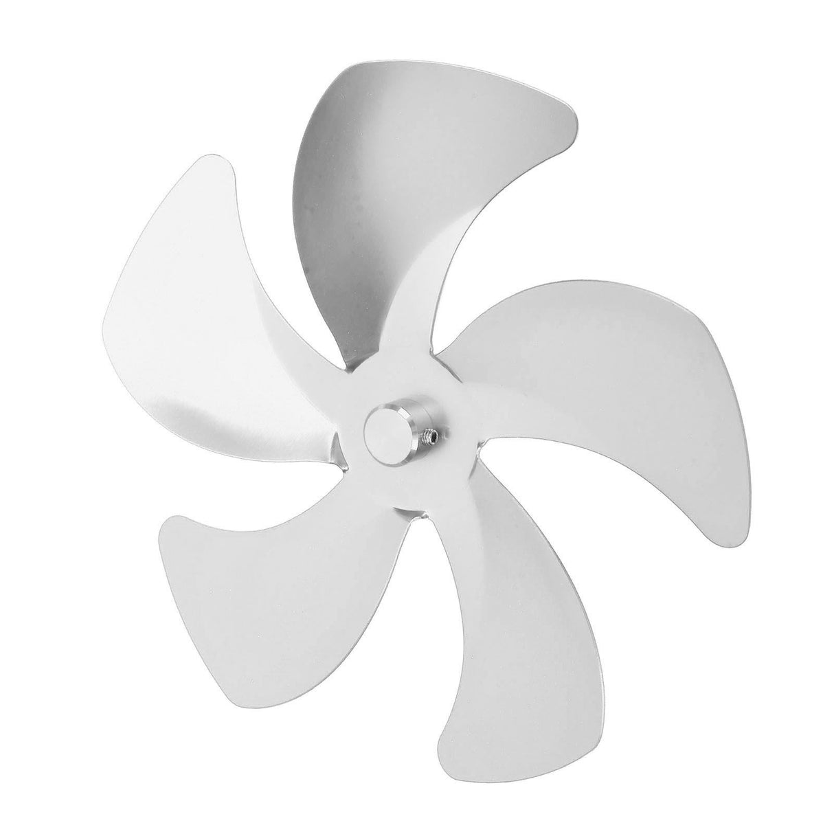 Stove Fan Blade Replacement Aluminum Alloy Enhance Warm Air Circulation Fireplace Fan 5 Blade for Stove Fan Accessories Silver