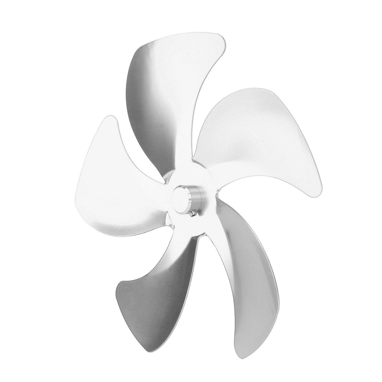 Stove Fan Blade Replacement Aluminum Alloy Enhance Warm Air Circulation Fireplace Fan 5 Blade for Stove Fan Accessories Silver
