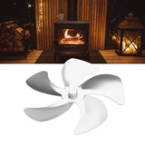 Stove Fan Blade Replacement Aluminum Alloy Enhance Warm Air Circulation Fireplace Fan 5 Blade for Stove Fan Accessories Silver