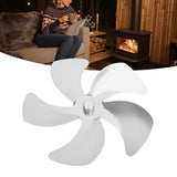 Stove Fan Blade Replacement Aluminum Alloy Enhance Warm Air Circulation Fireplace Fan 5 Blade for Stove Fan Accessories Silver