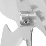 Stove Fan Blade Replacement Aluminum Alloy Enhance Warm Air Circulation Fireplace Fan 5 Blade for Stove Fan Accessories Silver - Extra Image