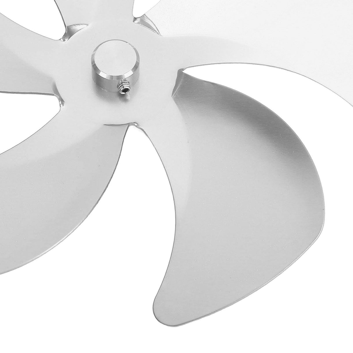 Stove Fan Blade Replacement Aluminum Alloy Enhance Warm Air Circulation Fireplace Fan 5 Blade for Stove Fan Accessories Silver