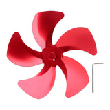 Stove Fan Blade Replacement Aluminum Alloy Enhance Warm Air Circulation Fireplace Fan 5 Blade for Stove Fan Accessories Red